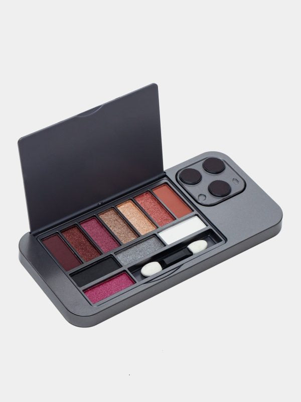 Beauty Makeup Kit in iPhone-Shaped Case | Includes Long-Lasting Brightening Complexion and Highlight Blush Palette with Mirror (Assorted Colors)