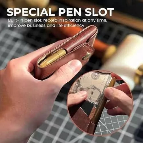 Multi-functional Leather Compact Wallet